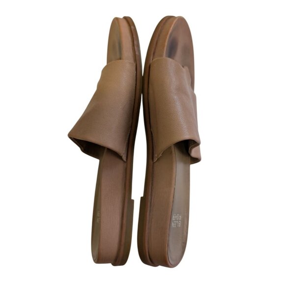 Eileen Fisher Womens Duet Tumbled Brown Leather Slip-On Slides Sandals Size 8 - Picture 4 of 8